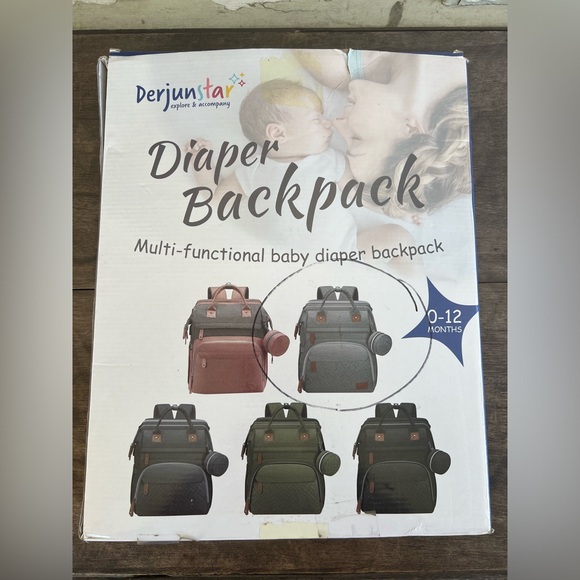 Portable Diaper Bag Backpack Multi-functional Still Sealed In Bag Unopened Grey - Picture 8 of 10